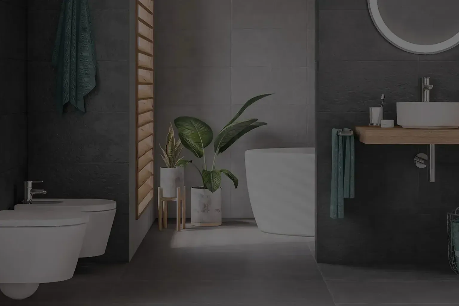Bathroom remodel reviews — a hand held flat against newly completed work to show how well it matches